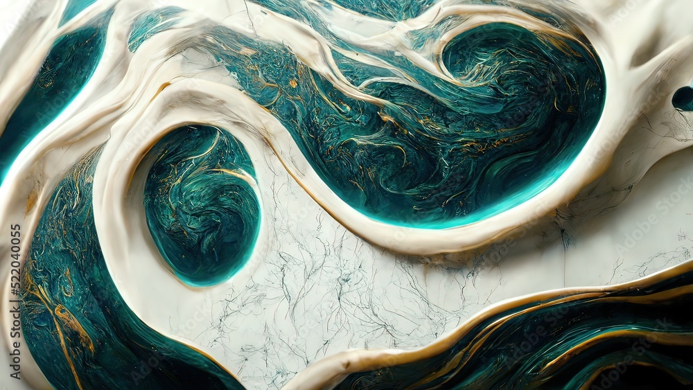 Liquid marble texture. White marble with gold and teal hints. Luxury ...