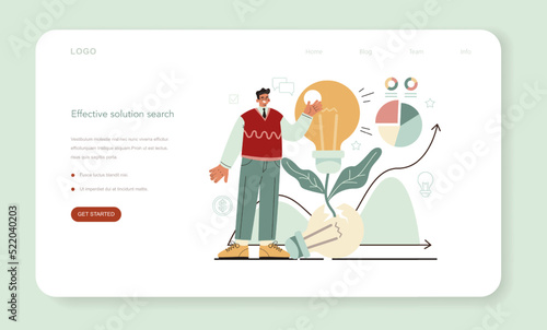 Business coach web banner or landing page. Company personnel