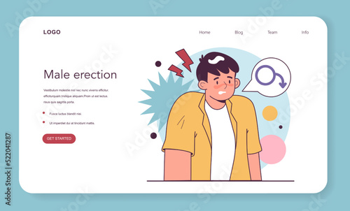 Erectile dysfunction. Sad male character with impotence. Intimate problem