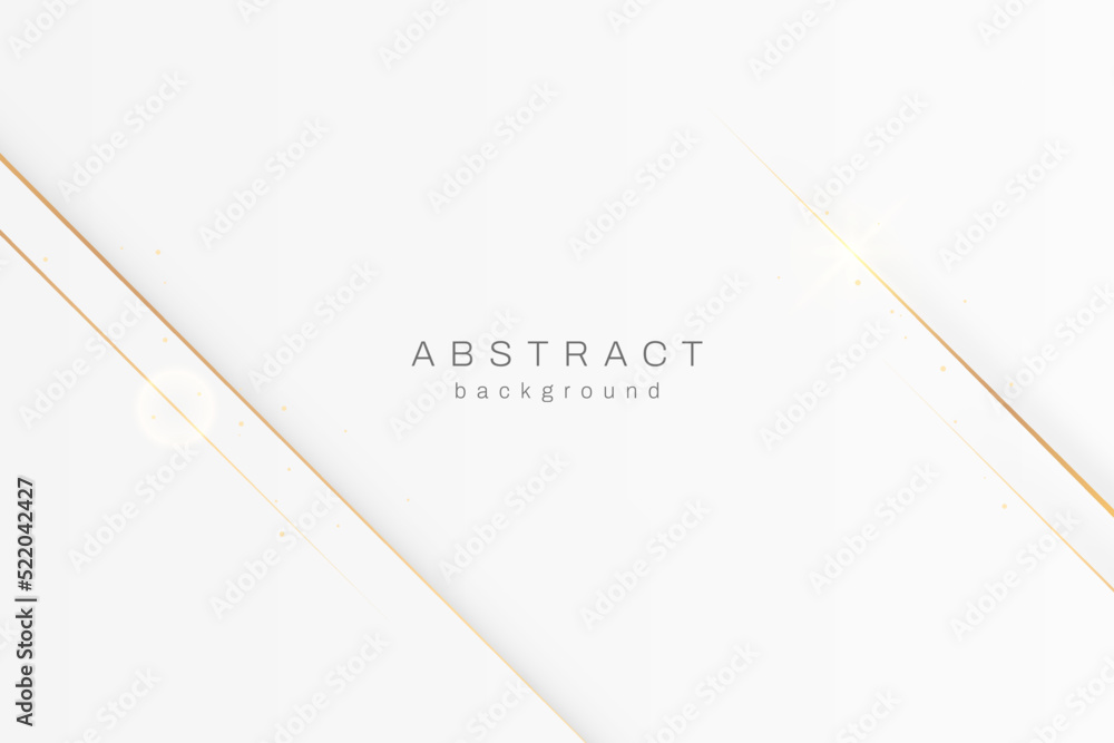 Abstract luxury background with golden lines and shadows. Luxury white background with golden elements and space for text. Elegant background with golden lines. Vector