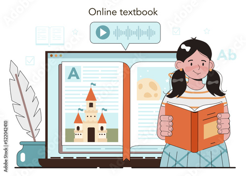 Literature school subject online service or platform. Study ancient