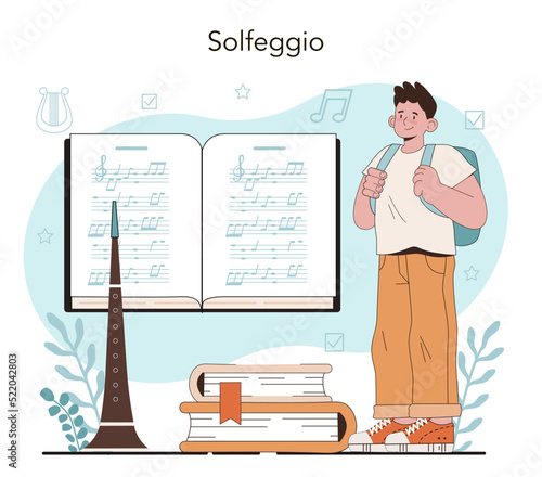 Music school or course. Students learn to play music. Young musician