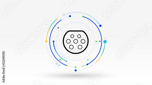 EV charger plug tech icon background