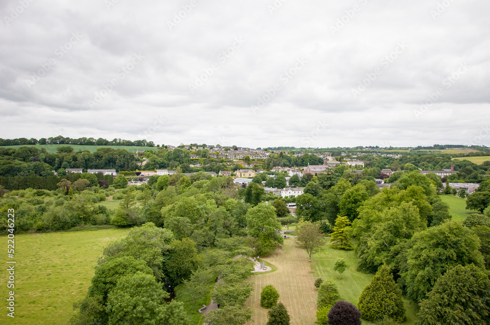 Naklejka premium View to Blarney village from the Blarney Castle roof