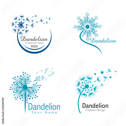 Dandelion flower logo vector template design