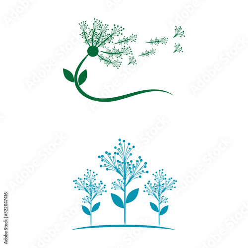 Dandelion flower logo vector template design