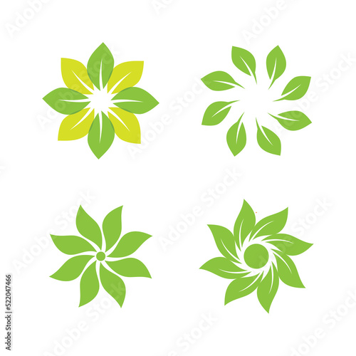 Logos of green leaf ecology nature element vector