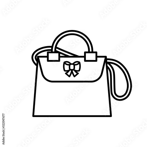 Handbag womens vector icon outline black. EPS 10.. Female crossbody illustration. Flat outline sign. Shop online concept. Ladies casual accessory..... Apparel store symbol. Isolated on white