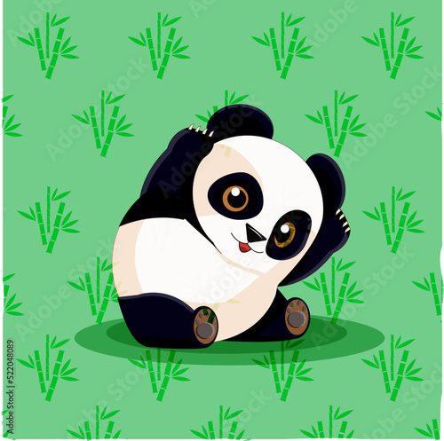 Fototapeta Naklejka Na Ścianę i Meble -  Cute little panda bear. Panda bear.
