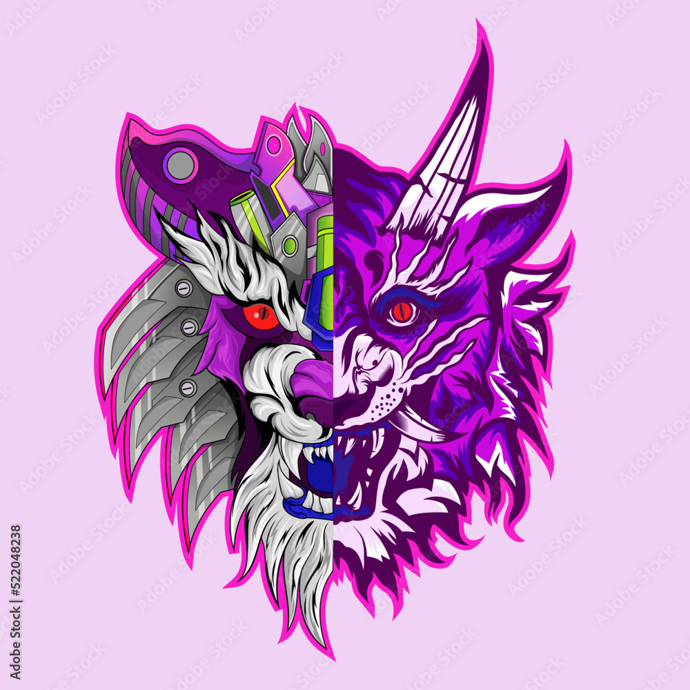 Obraz premium Angry tiger head Traditional asian concept. Ancient China and Japan. Mythology and culture. Yakuza tattoo