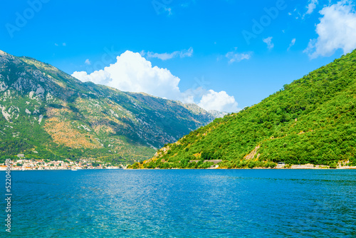 Beautiful summer landscape of the Bay of Kotor coastline - Boka Bay