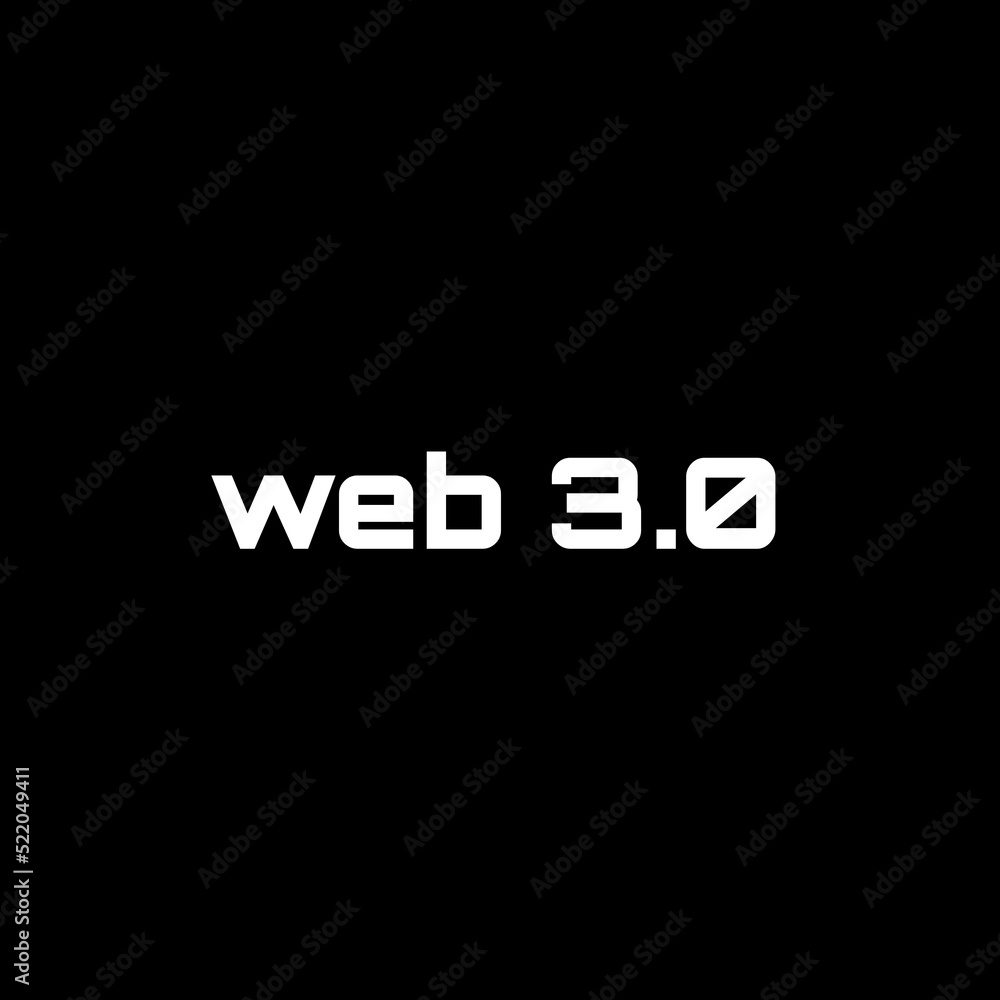Web 3.0 illustration on black background Web 3.0 illustration on black background