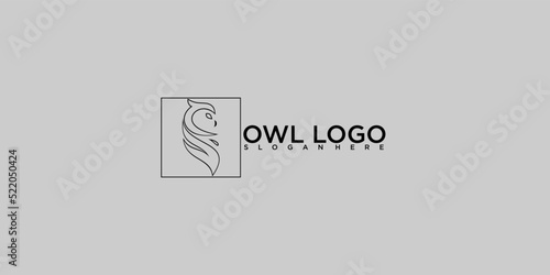 Owl logo modern collection symbol