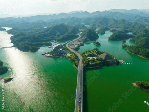 The Qiandao lake bridge in Hangzhou, China. photo