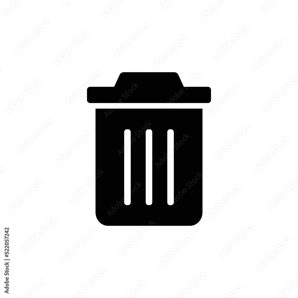 Trash Icon Sign Vector Isolated on White Artboard Trash Icon Sign Vector Isolated on White Artboard
