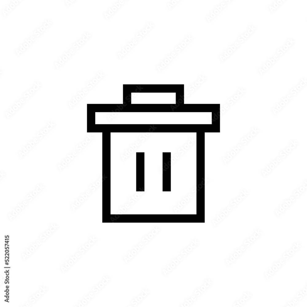 Trash Icon Sign Vector Isolated on White Artboard Trash Icon Sign Vector Isolated on White Artboard