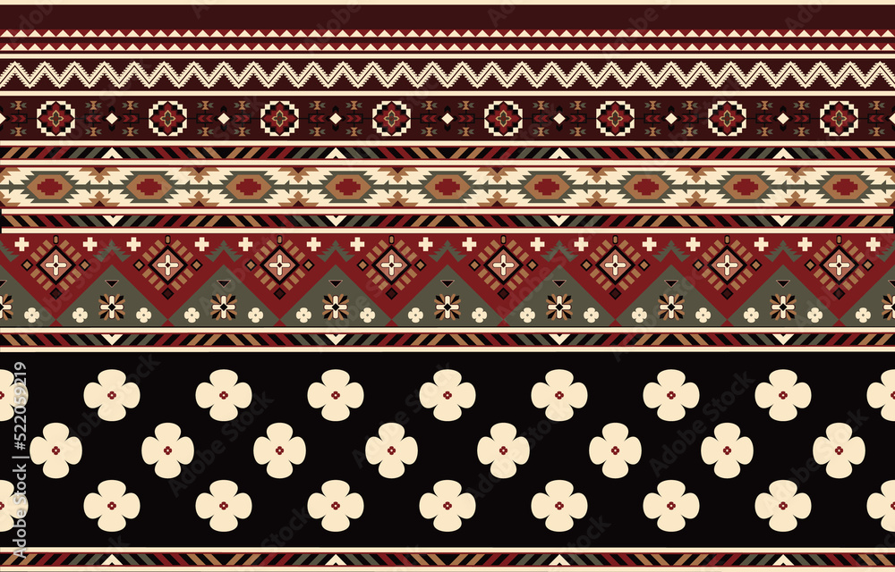 Ethnic design with a blend of geometric elements. Printed fabric, cotton, carpet, Ethnic design with a blend of geometric elements. Printed fabric, cotton, carpet,