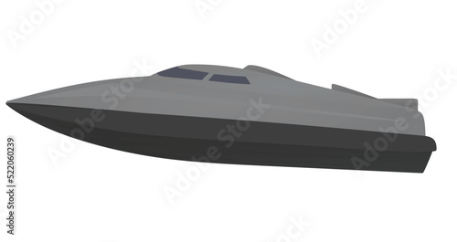 Grey  speed boat. vector illustration
