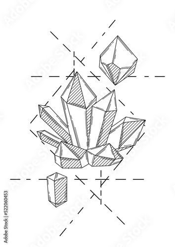 Background with crystals or crystalline minerals. Jewelry or semiprecious gem stones.