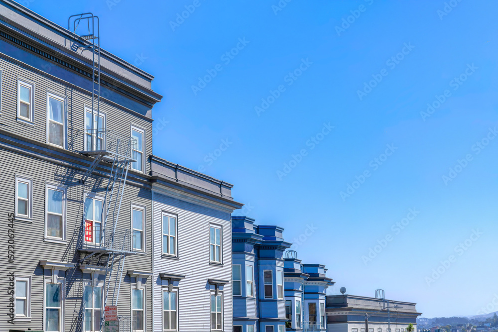 Apartment building and rowhouses in San Francisco, CA