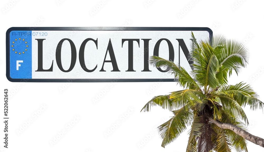 Naklejka premium Location sous les cocotiers 
