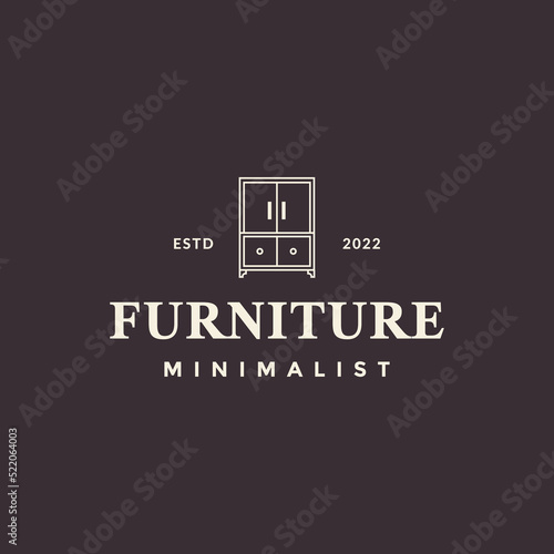 hipster luxury minimalist cupboard logo design