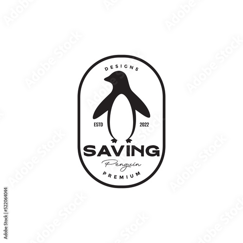 isolated penguin badge vintage logo