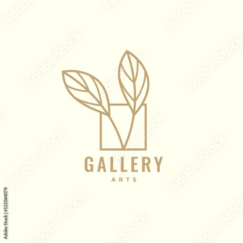 leaf art galery logo design photo