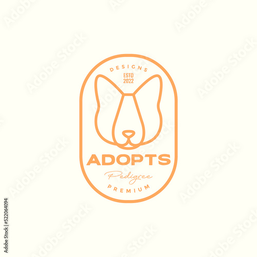 head dog badge vintage pedigree logo design