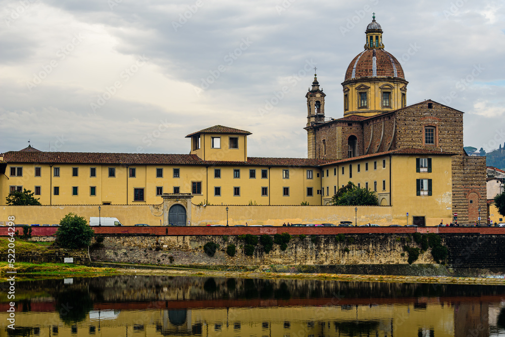 San Frediano in Cestello church with Arno river in Florence.