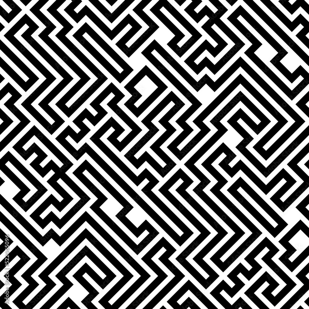 Monochrome diagonal maze. Seamless pattern Monochrome diagonal maze. Seamless pattern