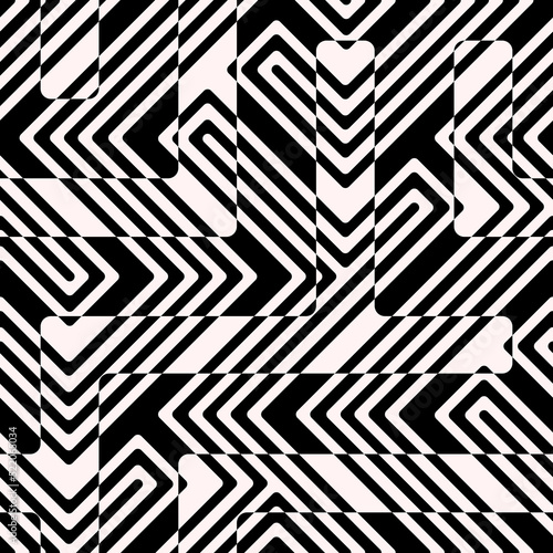 Geometric optical illusion. Seamless pattern