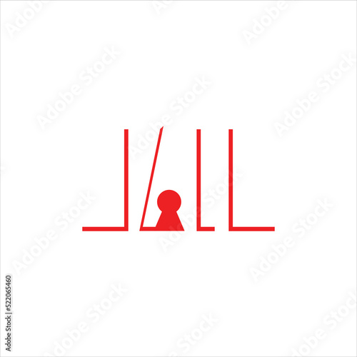 modern negative space logo design idea for jail letter
