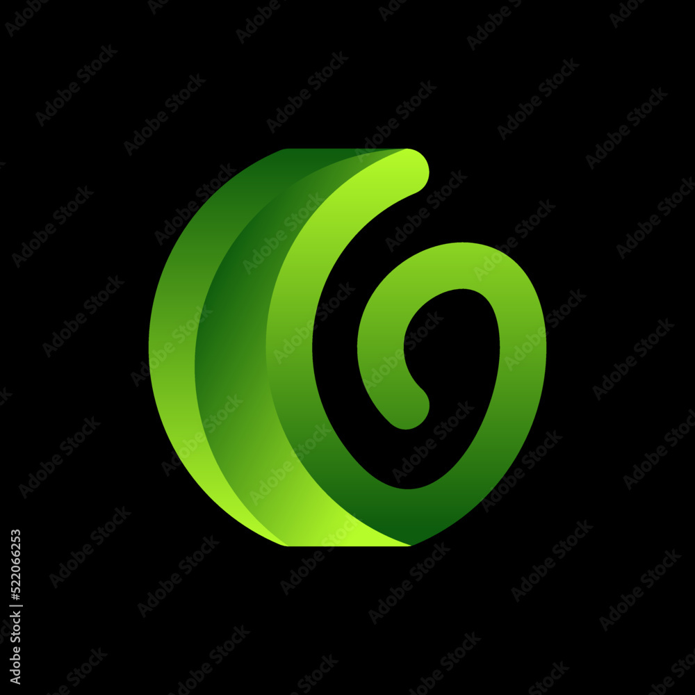 Abstract Initial Letter G and leaf Logo. green color isolated on Black Background. Usable for Business and Branding Logos. Flat Vector Logo Design Template Element. Abstract Initial Letter G and leaf Logo. green color isolated on Black Background. Usable for Business and Branding Logos. Flat Vector Logo Design Template Element.