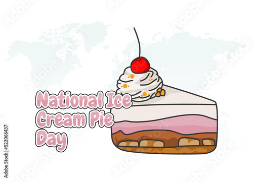 vector graphic of national ice cream pie day good for national ice cream pie day celebration. flat design. flyer design.flat illustration.