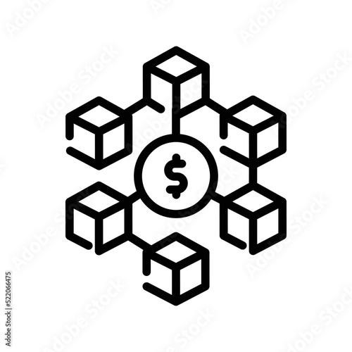 DeFi line icon. Virtual money.