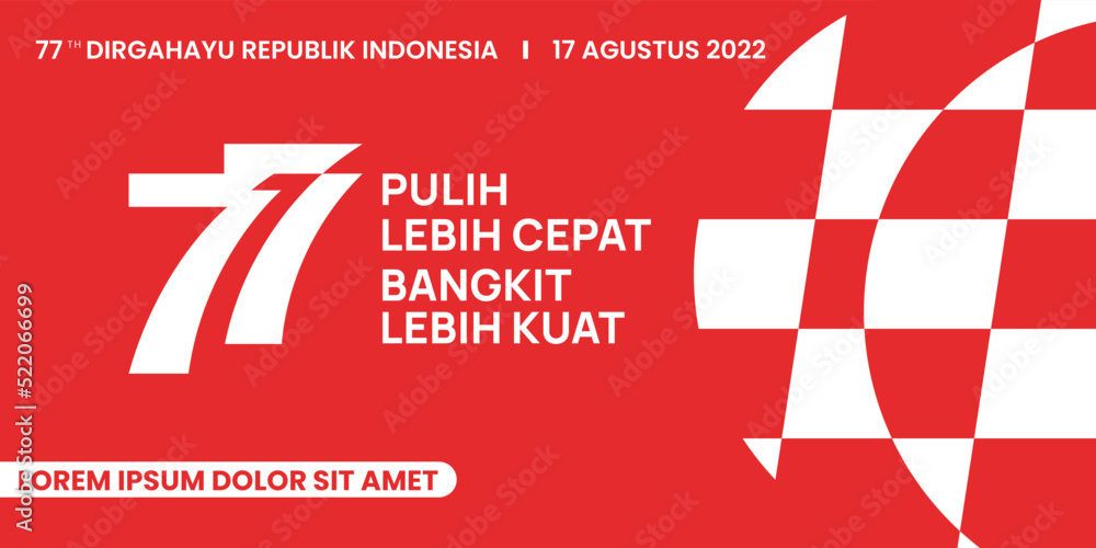 Obraz premium 17 Agustus 77 th Indonesian Independence Day Banner Template