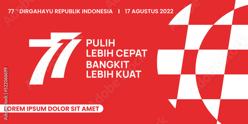 17 Agustus 77 th Indonesian Independence Day Banner Template