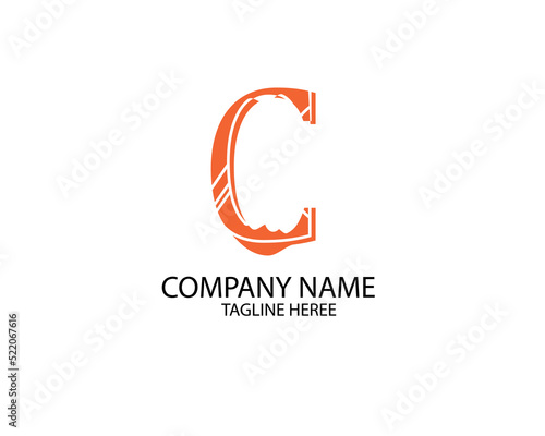 modern and simple logo concept logo shape logo for company gradient color vector file eps 10. C shape text logo for company