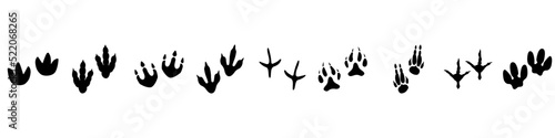 Dinosaur Track vector icon set. Dinosaur Footprints illustration sign collection. trace symbol or logo.