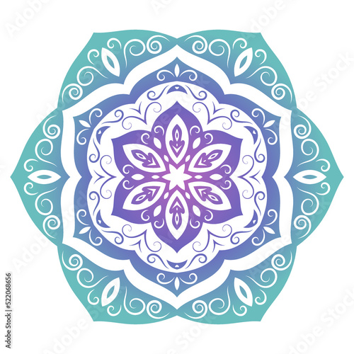 Hippie goa trance psychedelic colorful zentangle inspired mandala illustration with tribal boho chic ornaments. Oriental ornamental background.