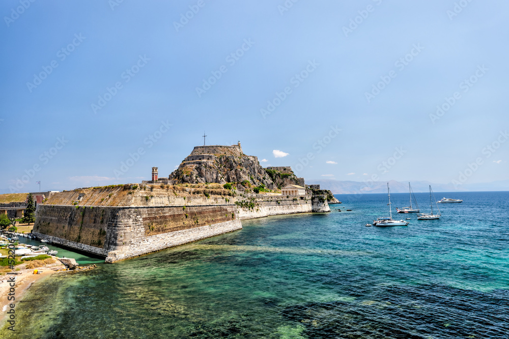 The walled medieval fortress of Corfu Town