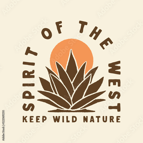 wild west illustration badge desert emblem graphic design logo vintage