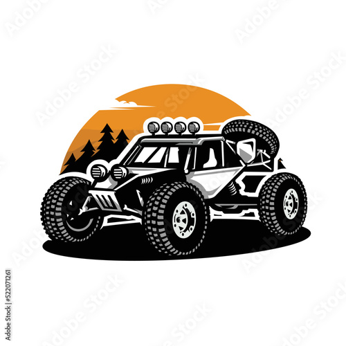 Rock crawler vector illustration. Best for offroad automotive tshirt design photo