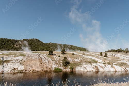 Looking up towards Excelsior Geyser Crater in Yellowstone
