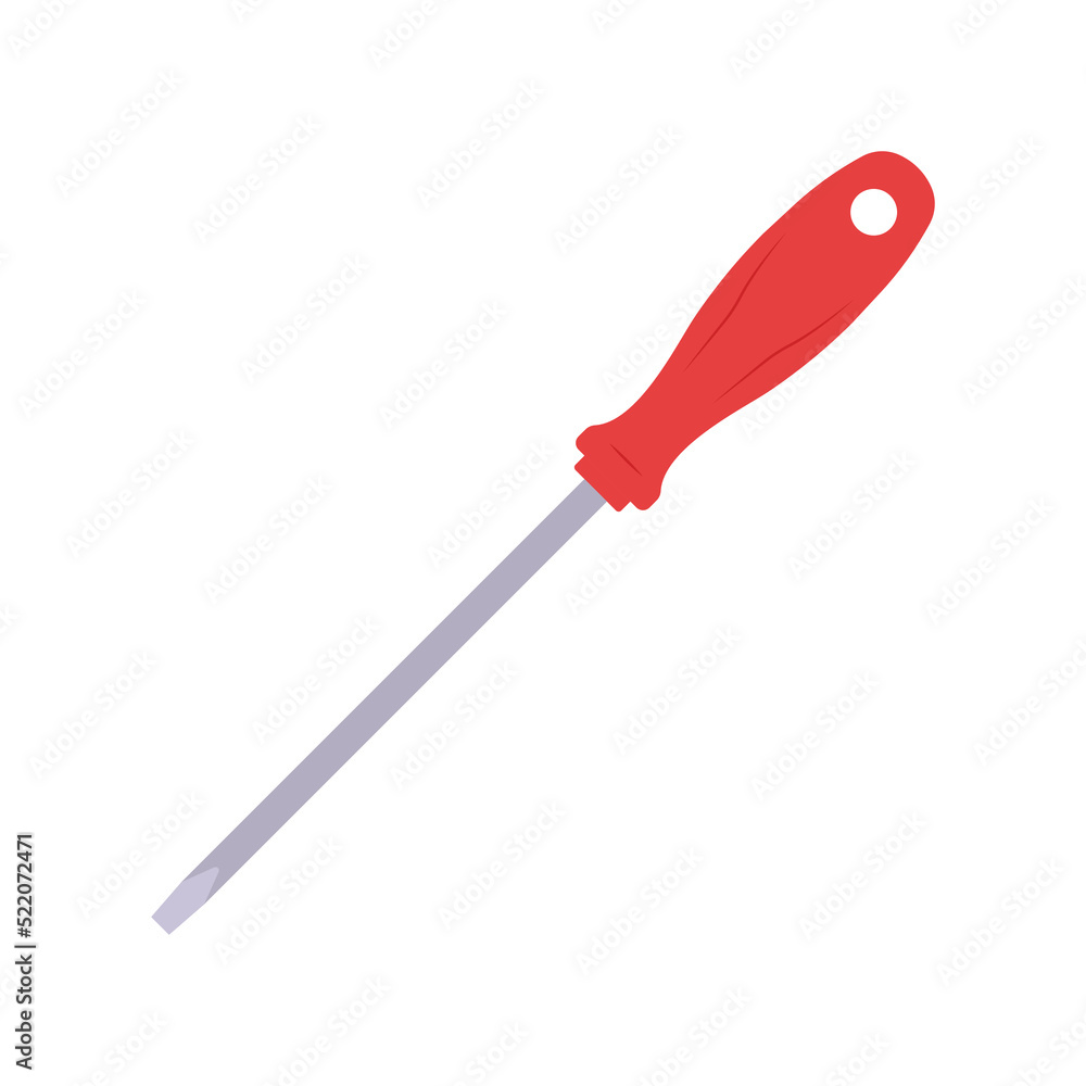 Screwdriver Flat Illustration. Clean Icon Design Element on Isolated White Background Screwdriver Flat Illustration. Clean Icon Design Element on Isolated White Background