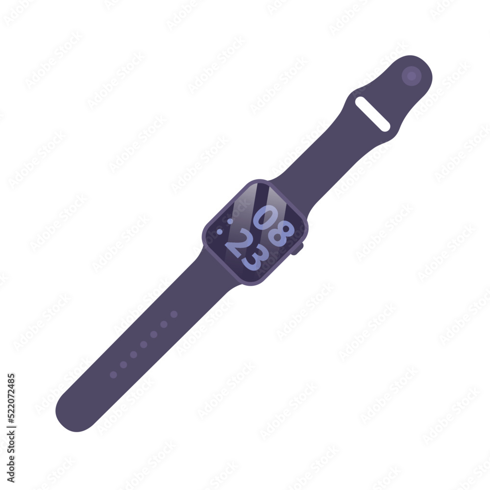 Smartwatch Flat Illustration. Clean Icon Design Element on Isolated White Background Smartwatch Flat Illustration. Clean Icon Design Element on Isolated White Background
