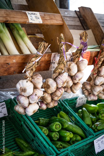 Garlic strand at the market place