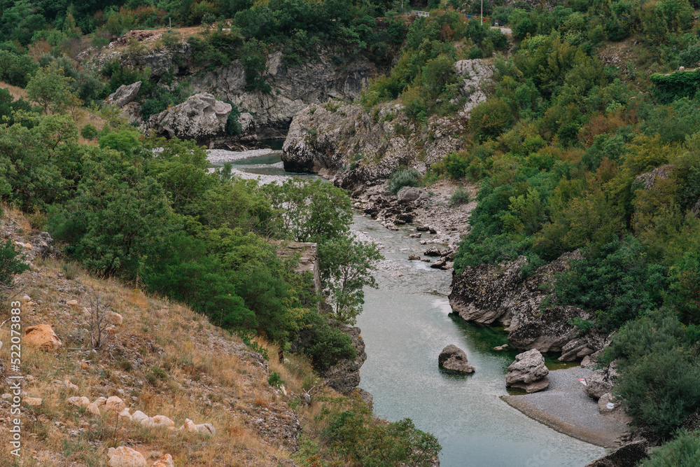 valley of the mountain river Moraca in Montenegro valley of the mountain river Moraca in Montenegro