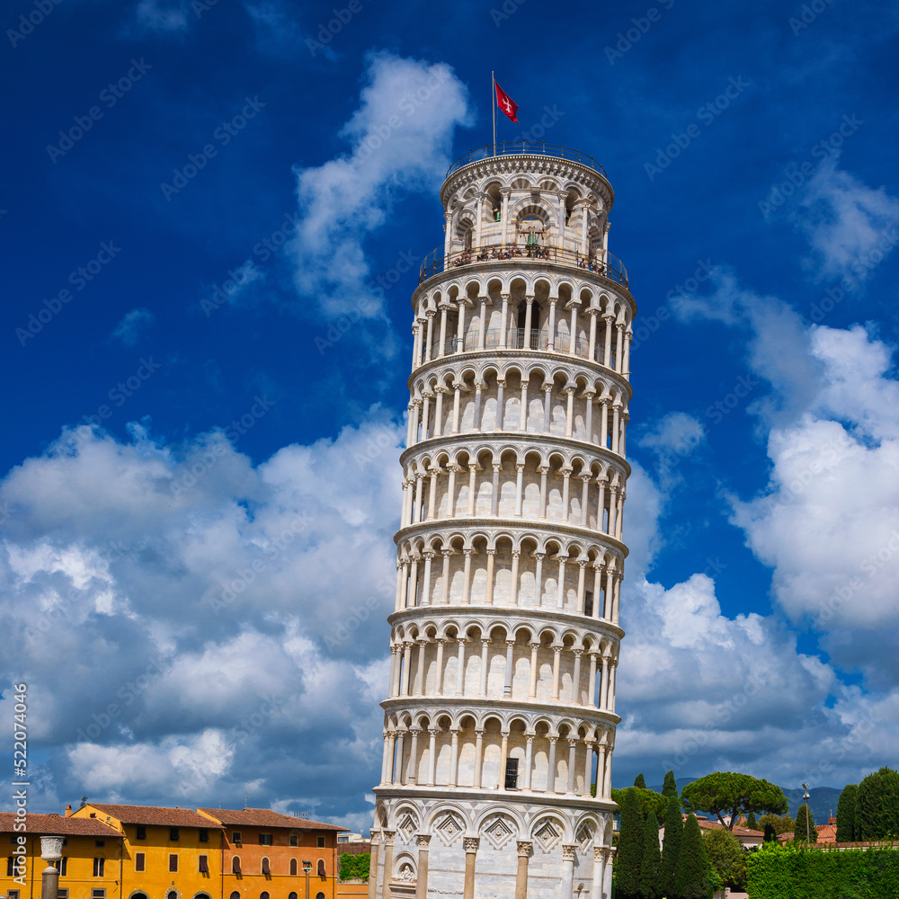 The iconic Leaning Tower of Pisa, one of the most famous ancient building in the world